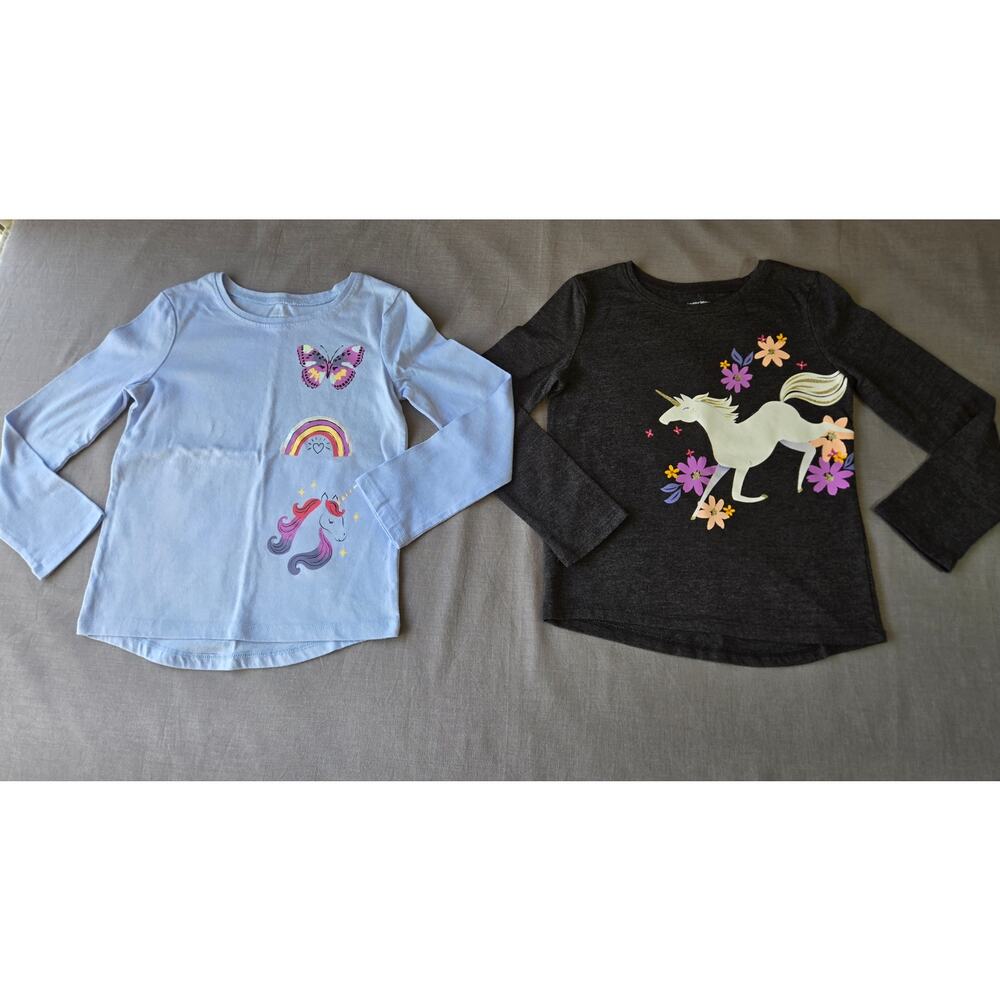 2 Jumping Beans Long-Sleeve Girls Size 4 Shirts ~ Unicorn L/S Tops